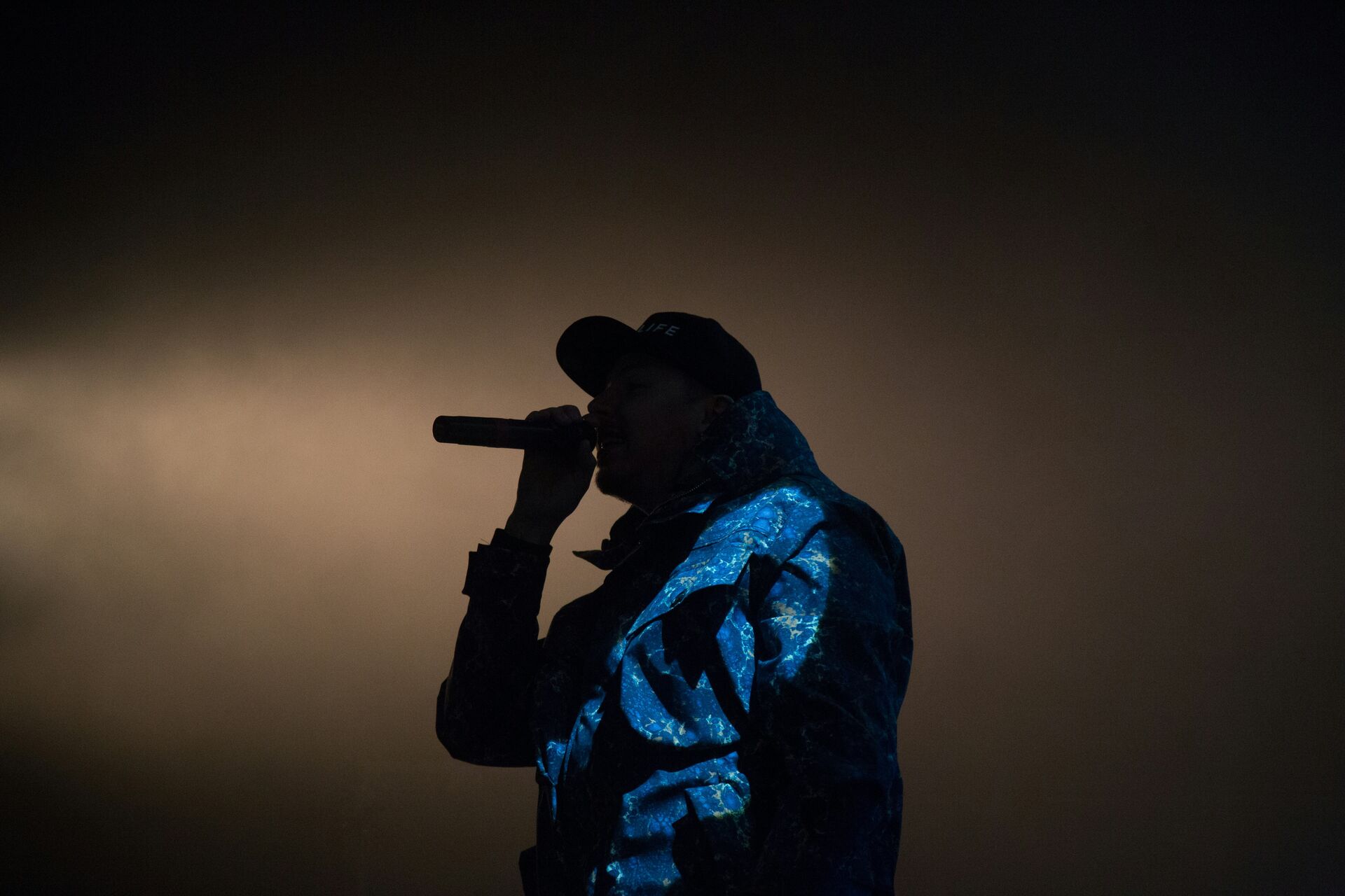 Music creator performing live on stage